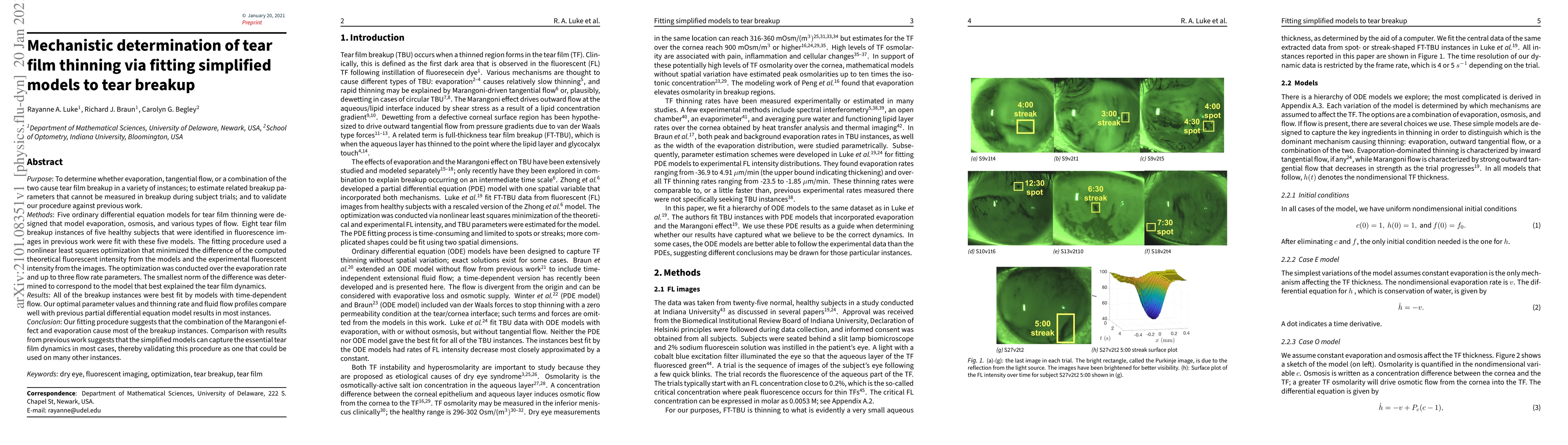 Thumbnail for Mechanistic determination of tear film thinning via fitting simplified
  models to tear breakup