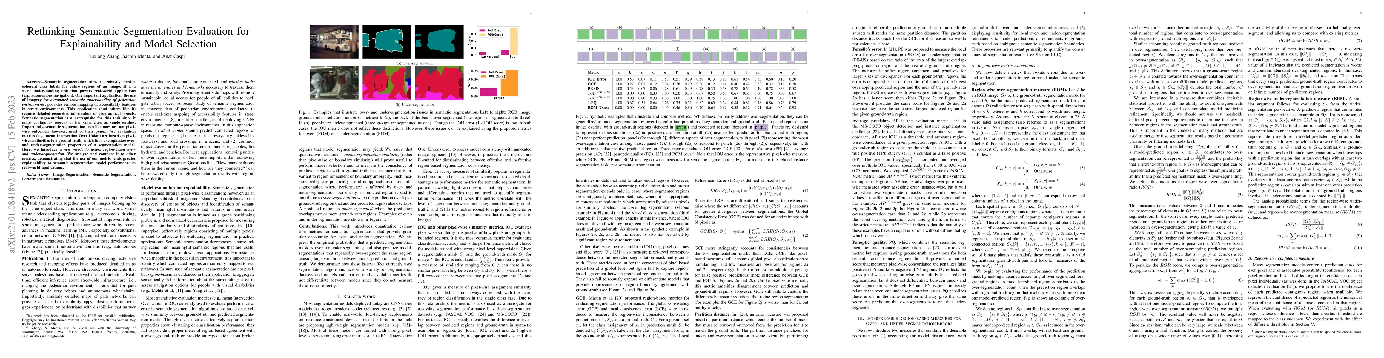 Thumbnail for Rethinking Semantic Segmentation Evaluation for Explainability and Model
  Selection