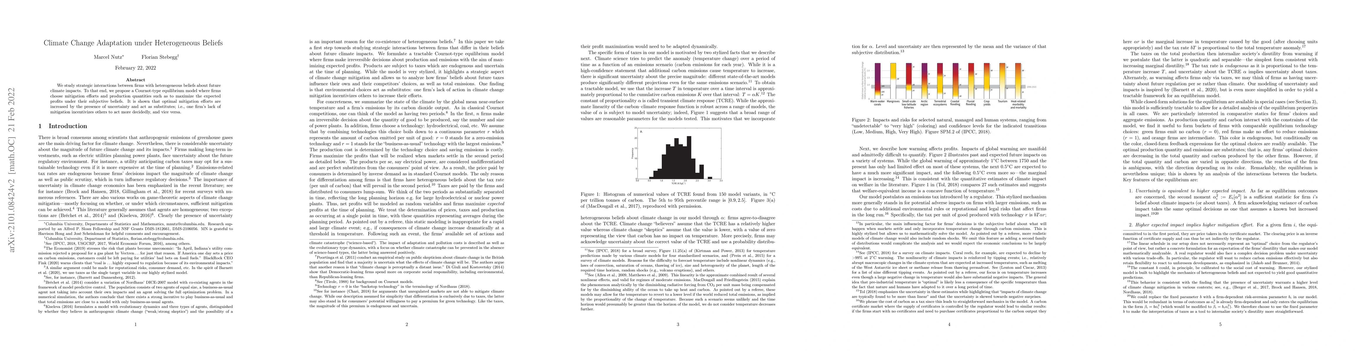 Thumbnail for Climate Change Adaptation under Heterogeneous Beliefs