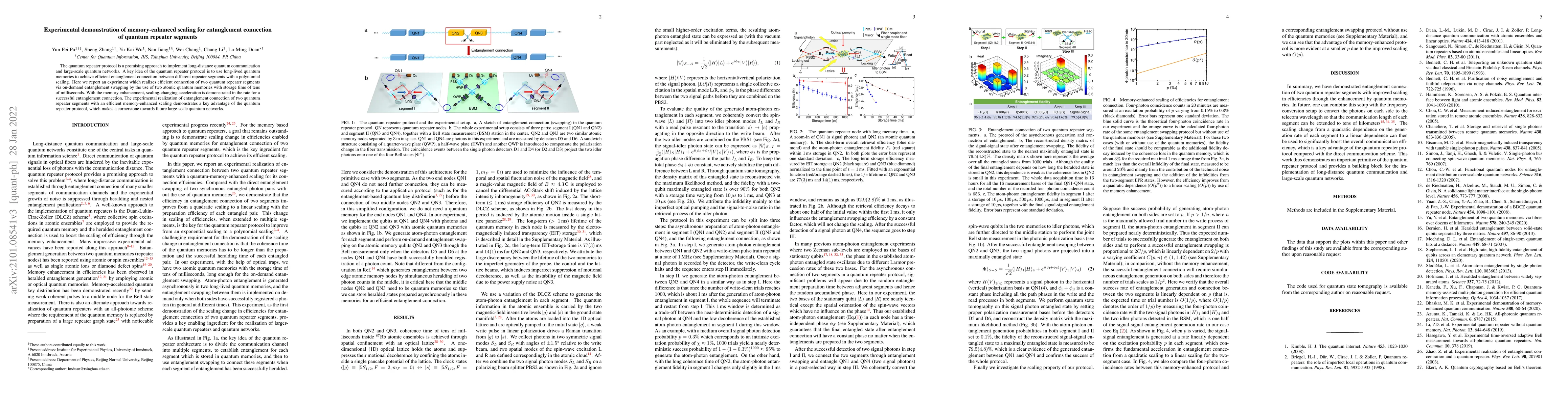 Thumbnail for Experimental demonstration of memory-enhanced scaling for entanglement
  connection of quantum repeater segments