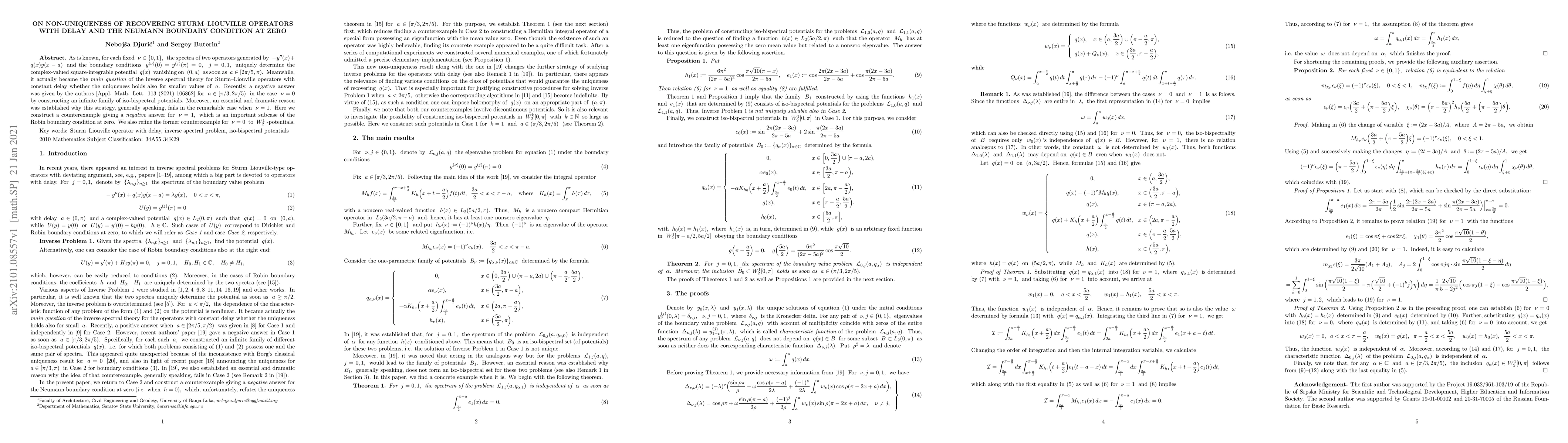 Thumbnail for On non-uniqueness of recovering Sturm-Liouville operators with delay and
  the Neumann boundary condition at zero