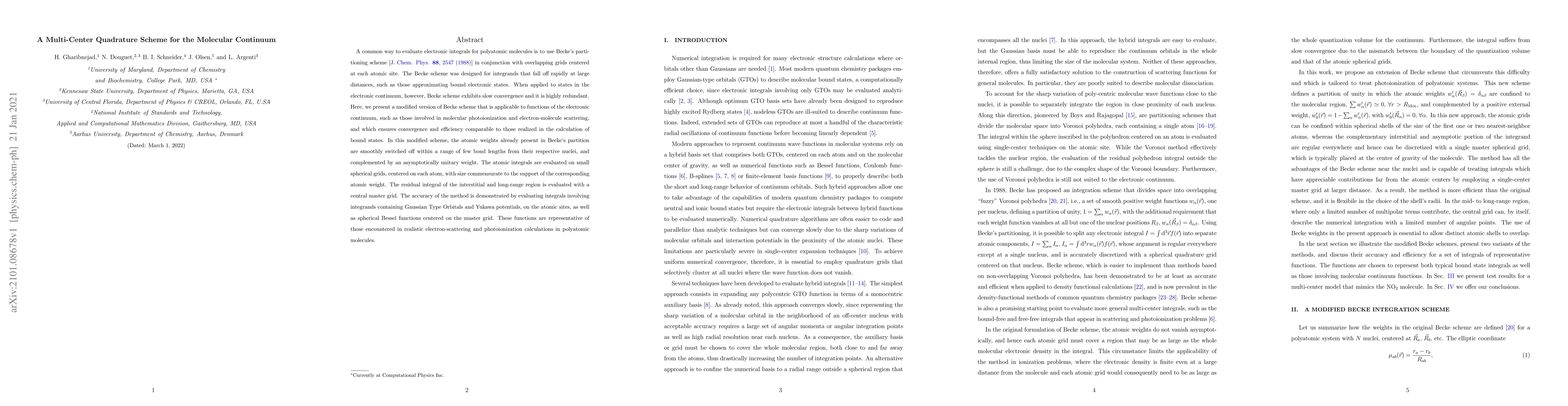 Thumbnail for A Multi-Center Quadrature Scheme for the Molecular Continuum