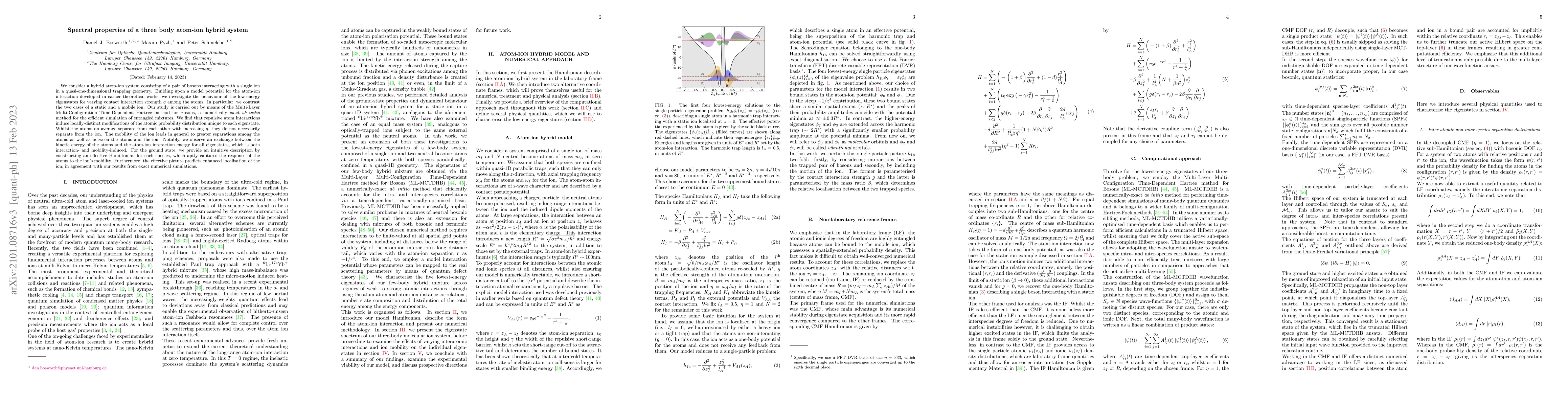 Thumbnail for Spectral properties of a three body atom-ion hybrid system