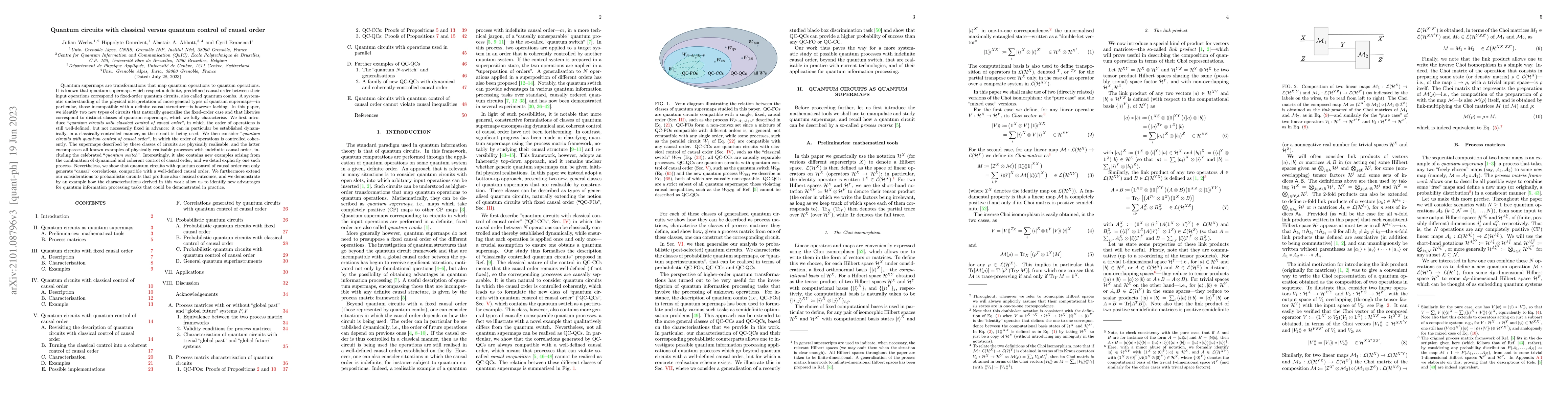 Thumbnail for Quantum circuits with classical versus quantum control of causal order