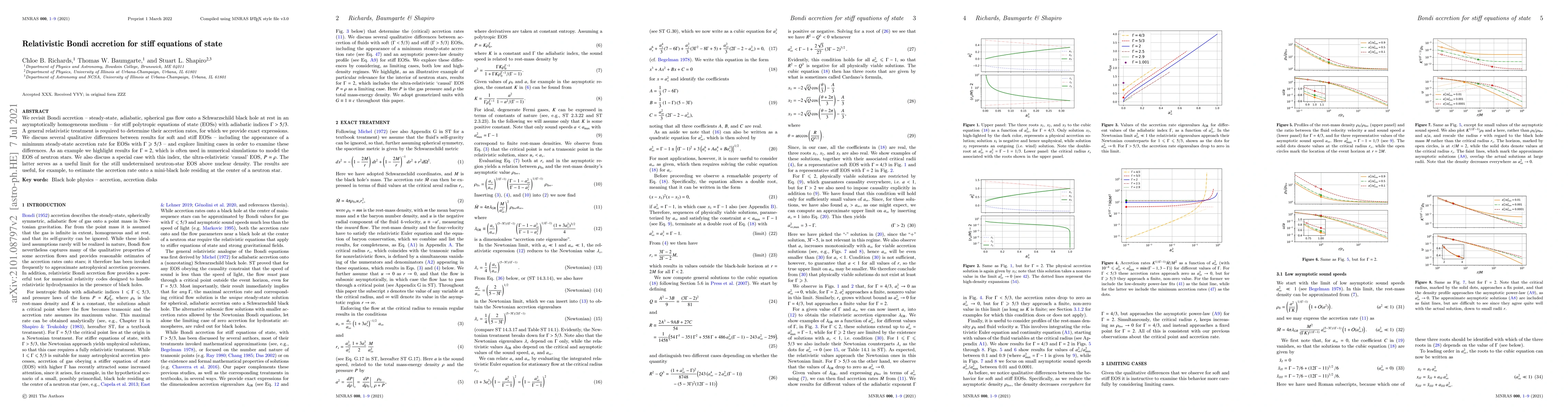 Thumbnail for Relativistic Bondi accretion for stiff equations of state