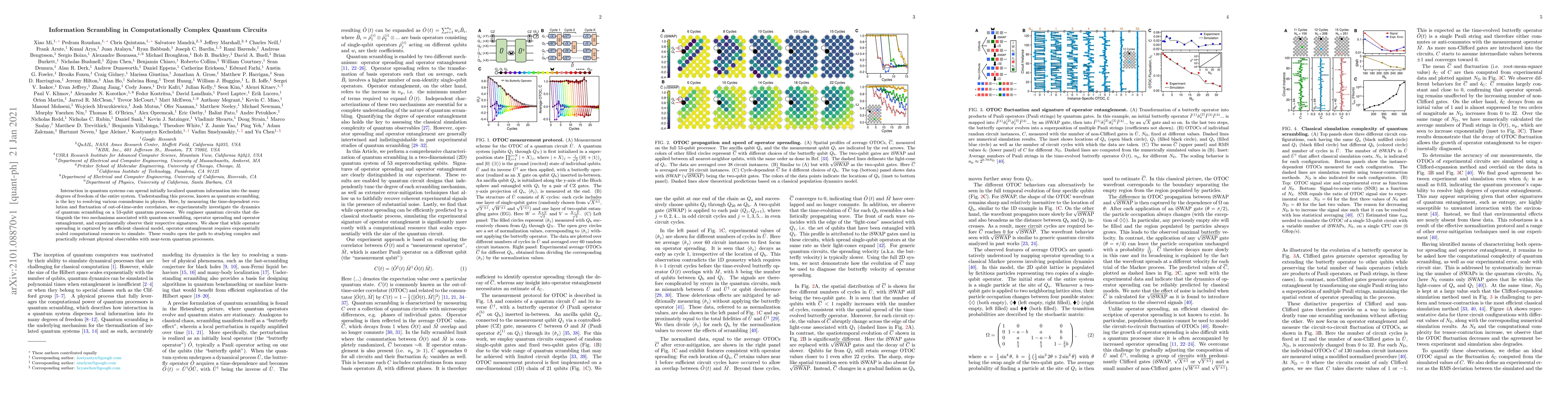 Thumbnail for Information Scrambling in Computationally Complex Quantum Circuits