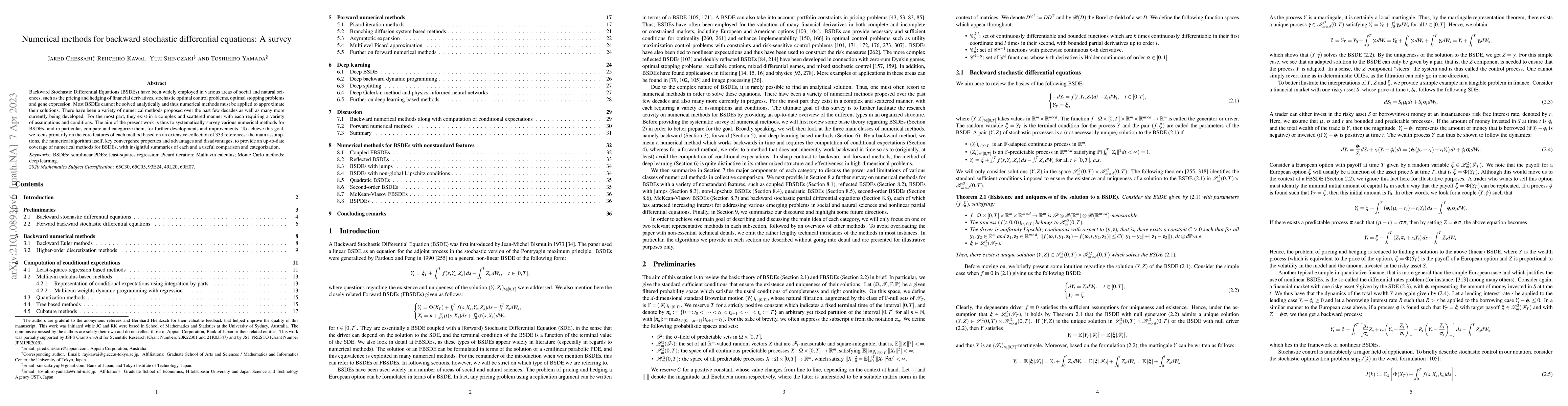 Thumbnail for Numerical methods for backward stochastic differential equations: A
  survey