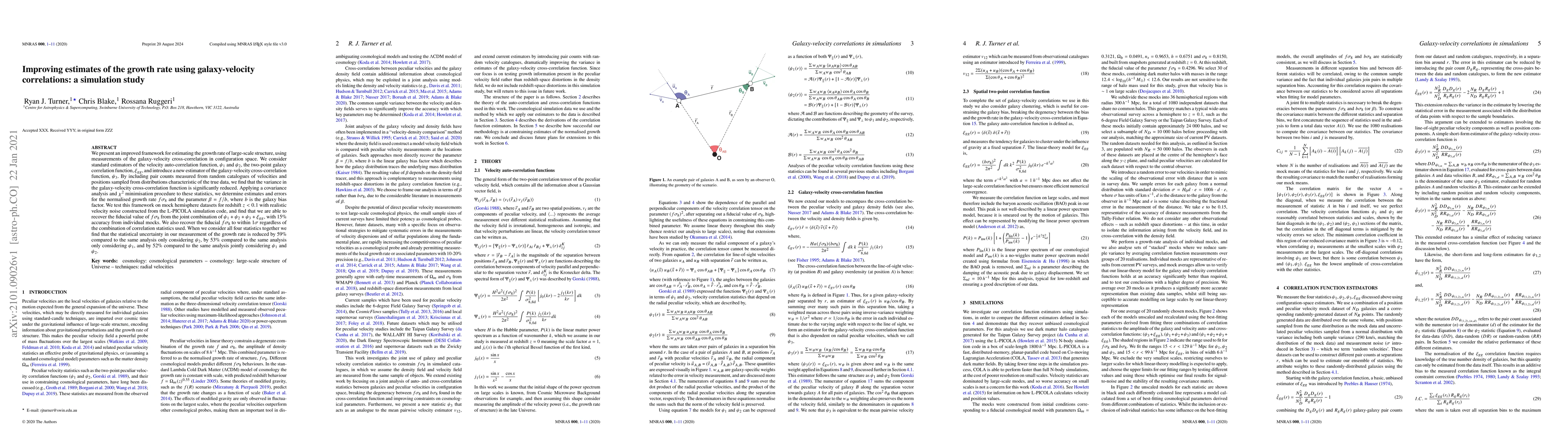 Thumbnail for Improving estimates of the growth rate using galaxy-velocity
  correlations: a simulation study