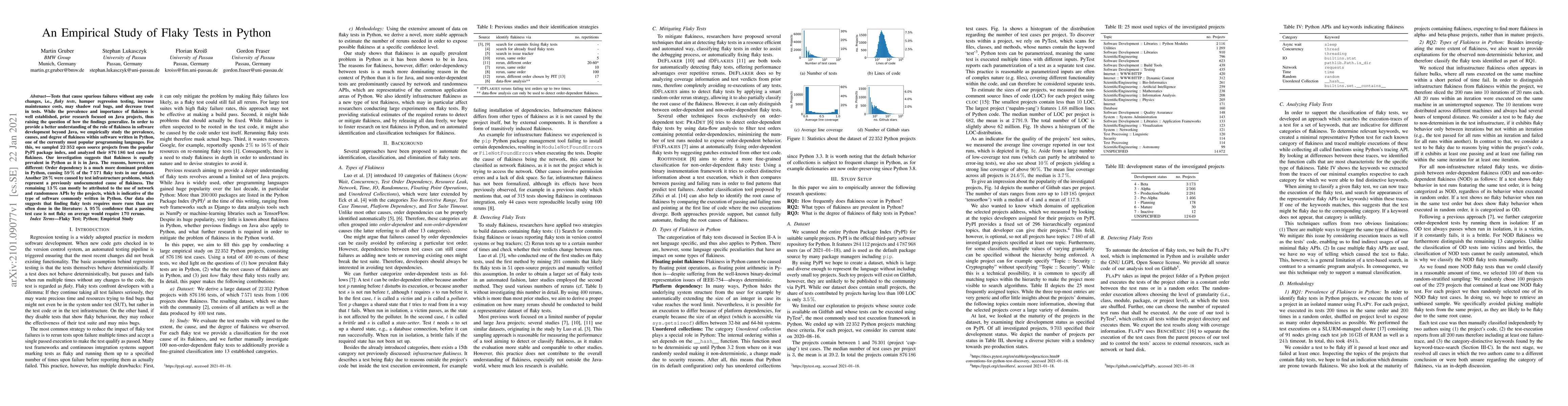 Thumbnail for An Empirical Study of Flaky Tests in Python