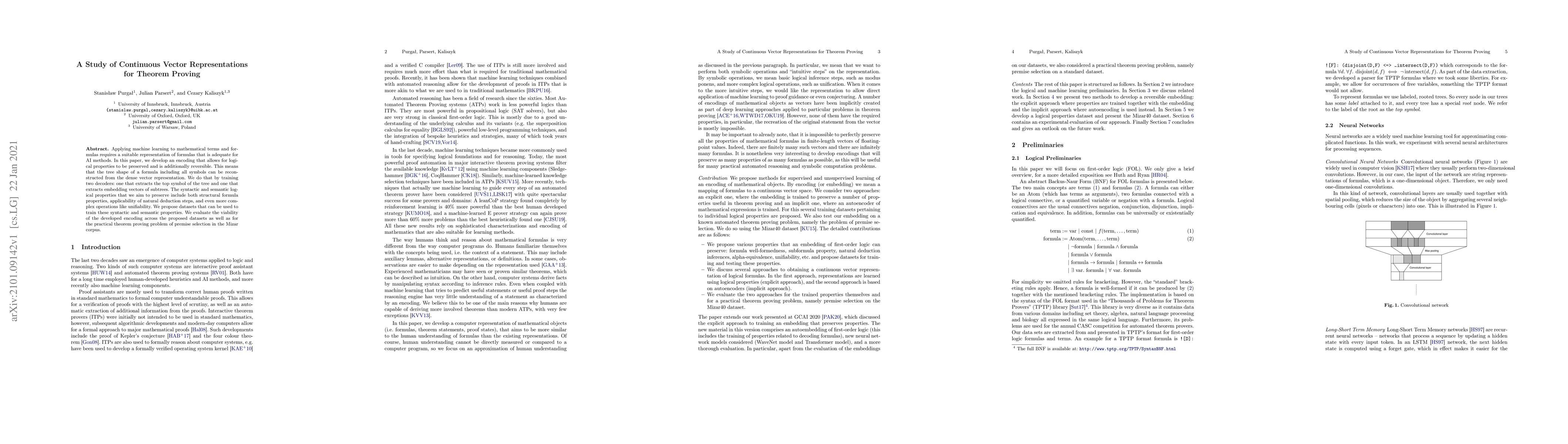 Thumbnail for A Study of Continuous Vector Representationsfor Theorem Proving