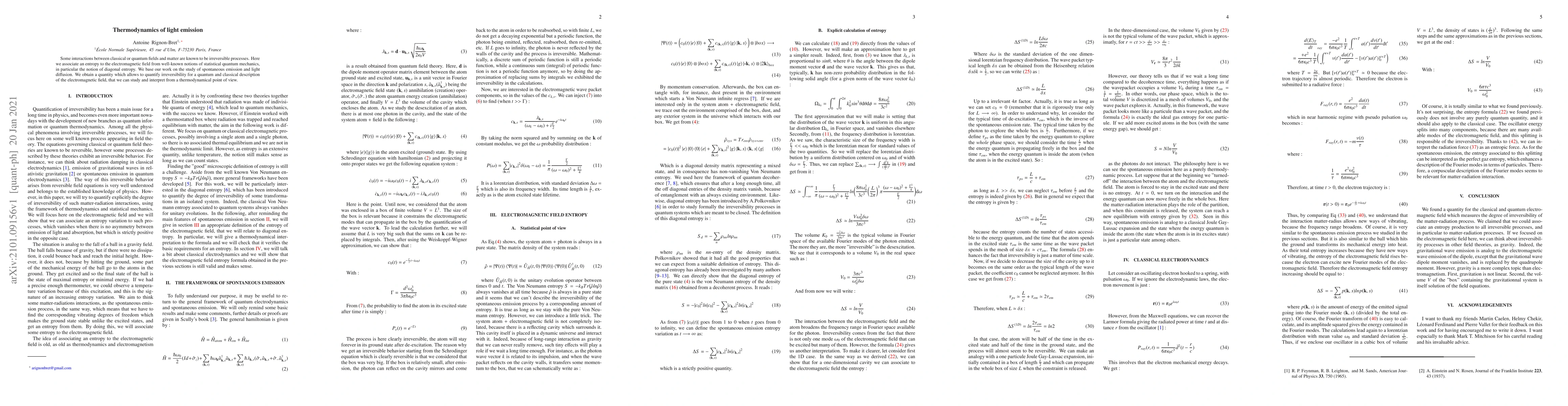 Thumbnail for Thermodynamics of light emission