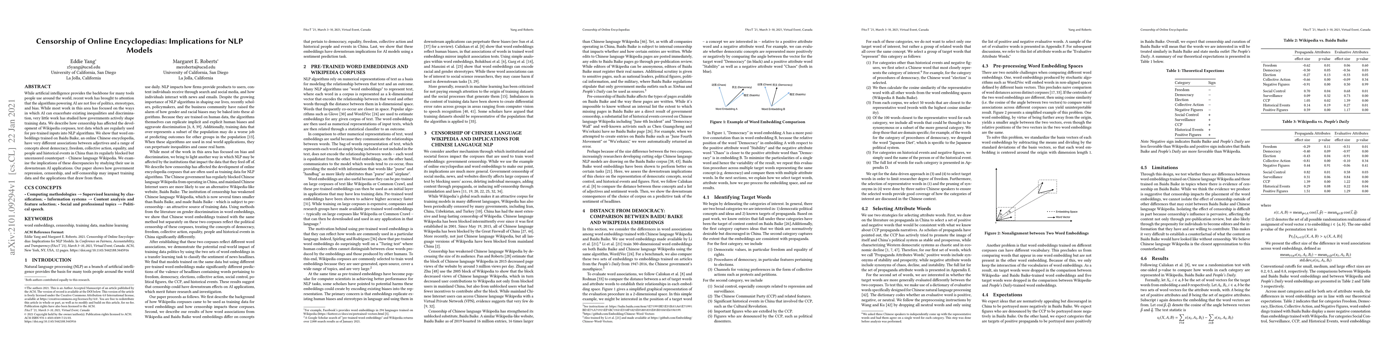 Thumbnail for Censorship of Online Encyclopedias: Implications for NLP Models