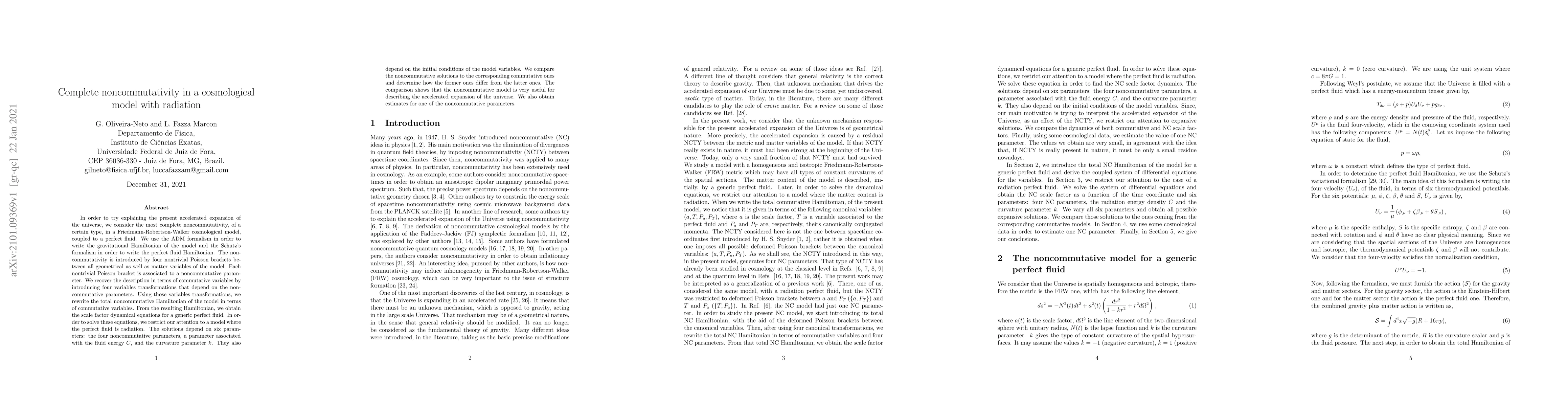 Thumbnail for Complete noncommutativity in a cosmological model with radiation