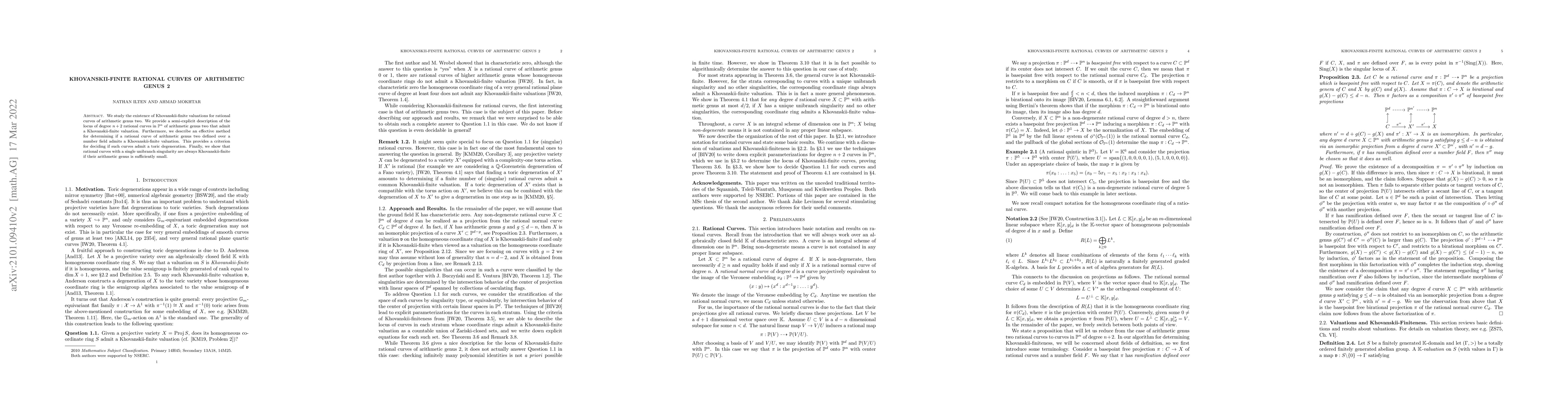 Thumbnail for Khovanskii-finite rational curves of arithmetic genus 2