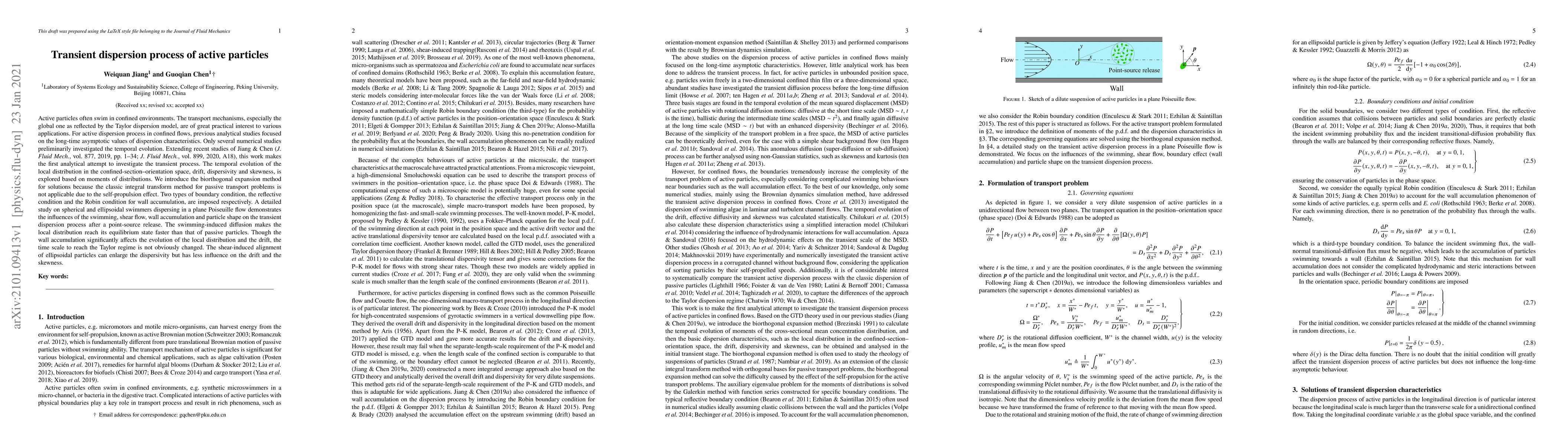 Thumbnail for Transient dispersion process of active particles