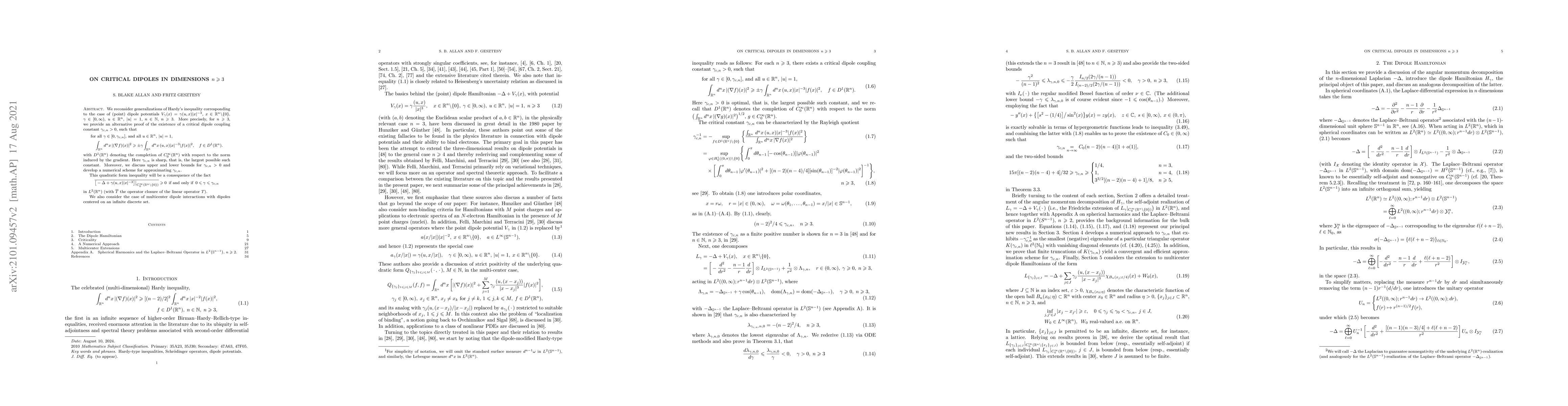 Thumbnail for On critical dipoles in dimensions $n\geq 3$