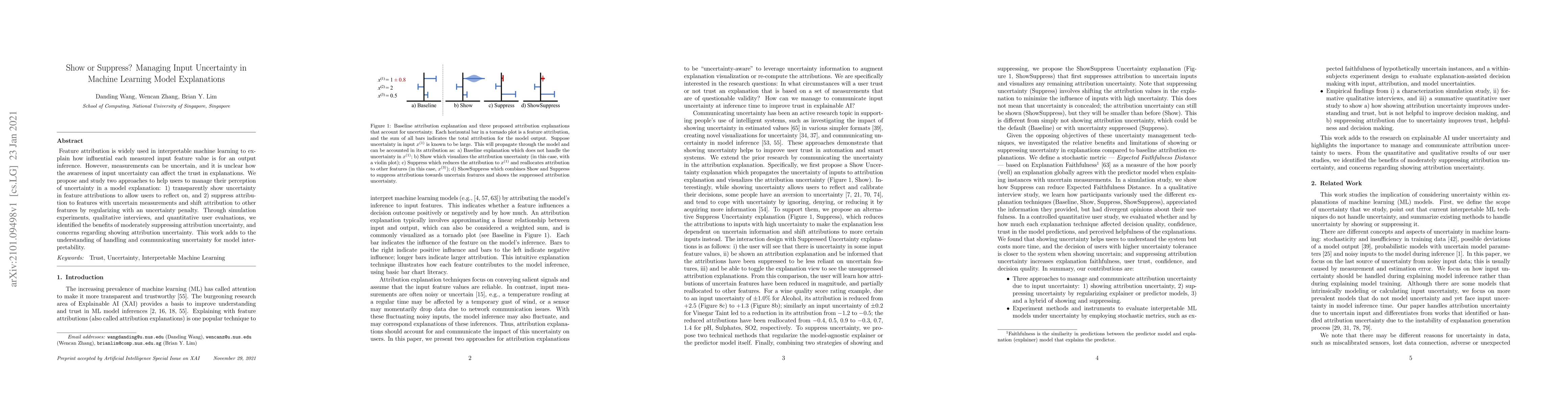 Thumbnail for Show or Suppress? Managing Input Uncertainty in Machine Learning Model
  Explanations