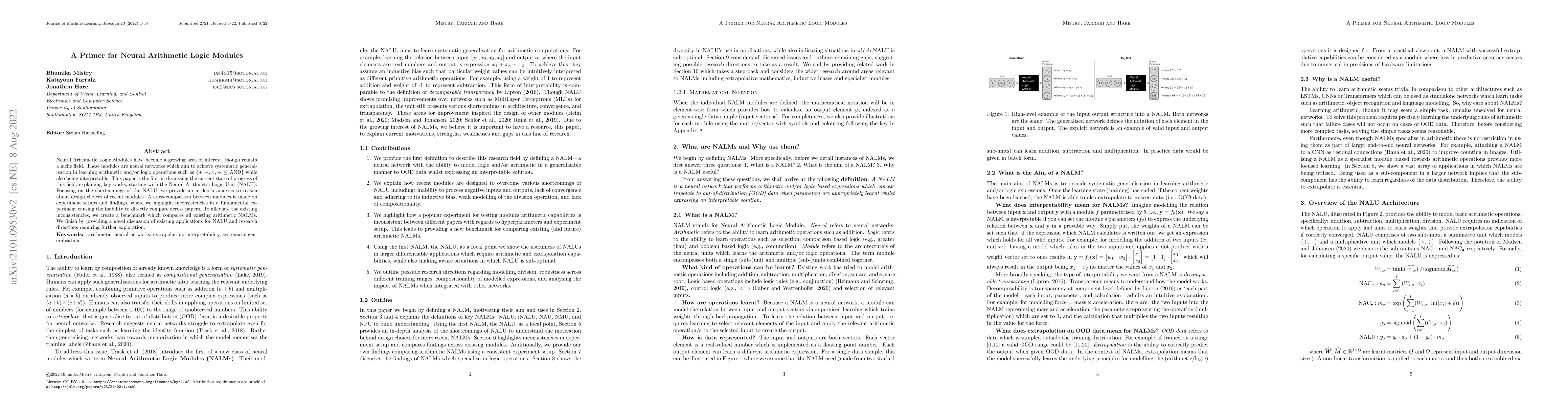 Thumbnail for A Primer for Neural Arithmetic Logic Modules
