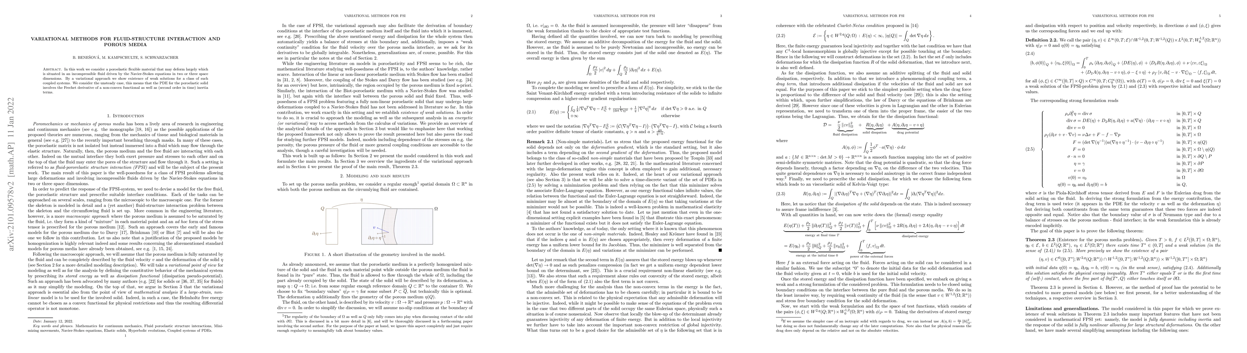 Thumbnail for Variational methods for fluid-structure interaction and porous media