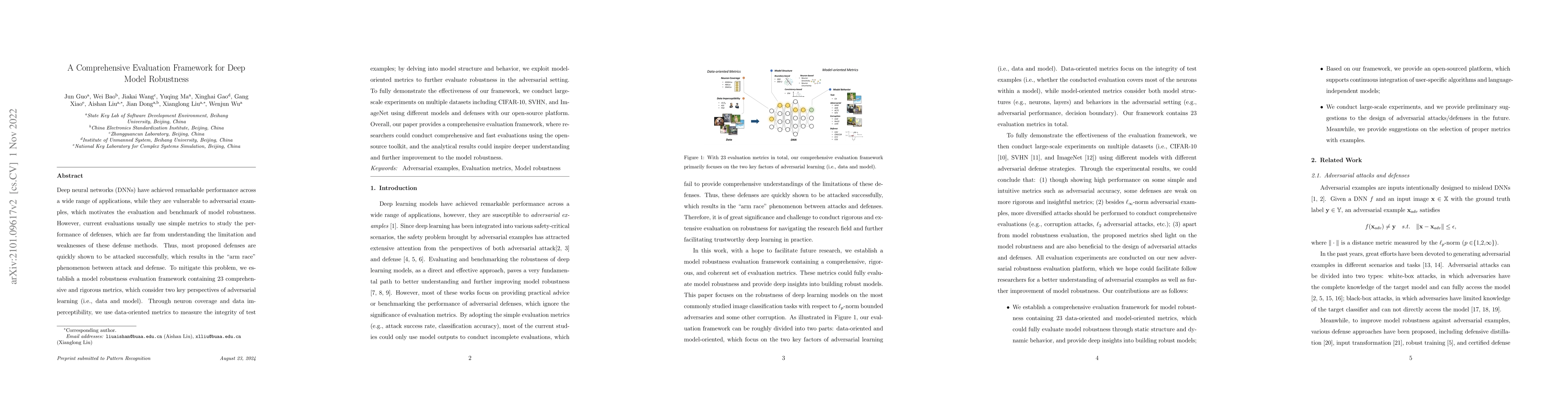 Thumbnail for A Comprehensive Evaluation Framework for Deep Model Robustness