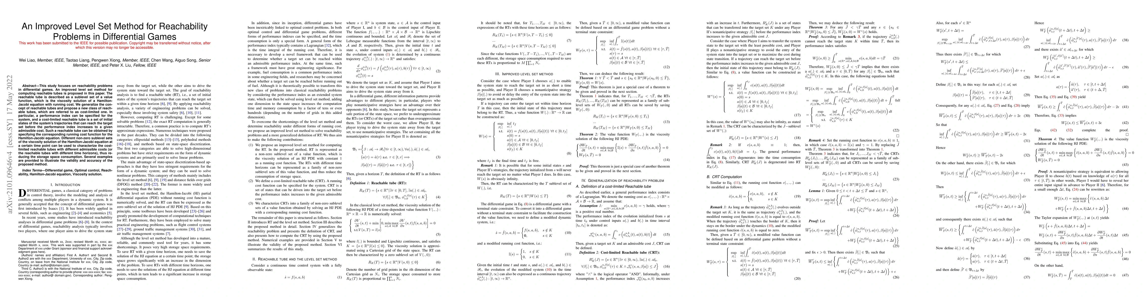 Thumbnail for An Improved Level Set Method for Reachability Problems in Differential
  Games