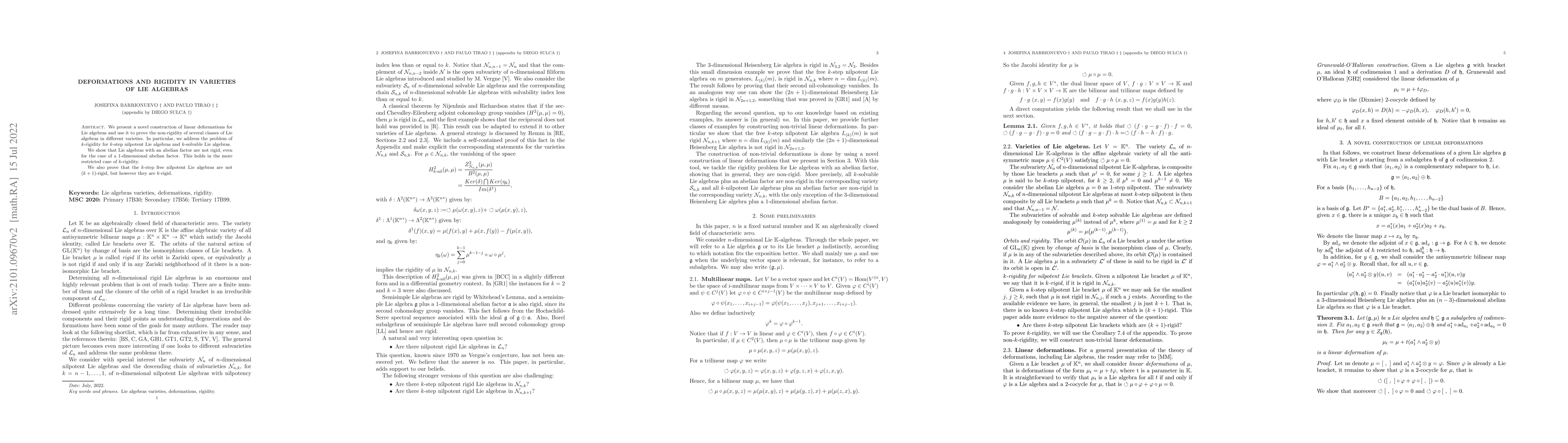 Thumbnail for Deformations and rigidity in varieties of Lie algebras