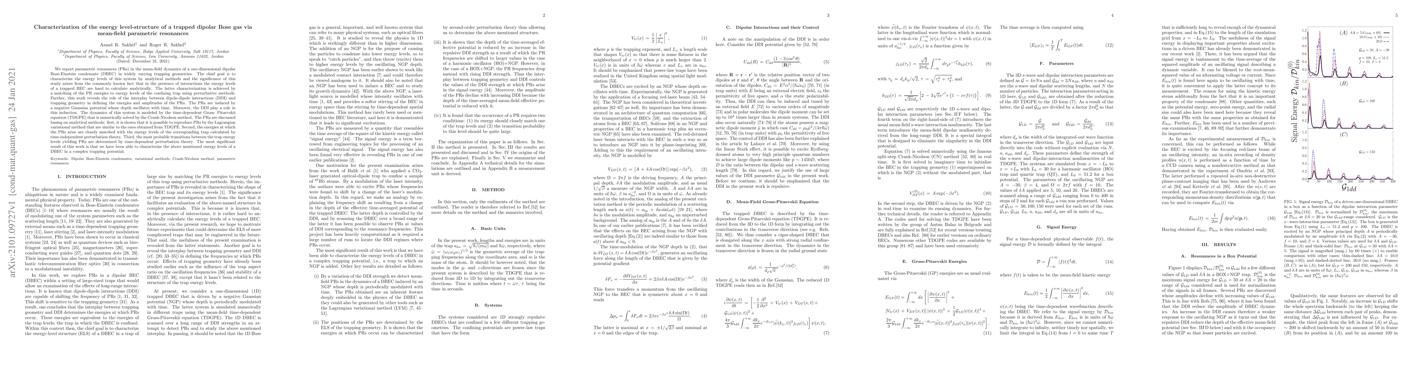 Thumbnail for Characterization of the energy level-structure of a trapped dipolar Bose
  gas via mean-field parametric resonances