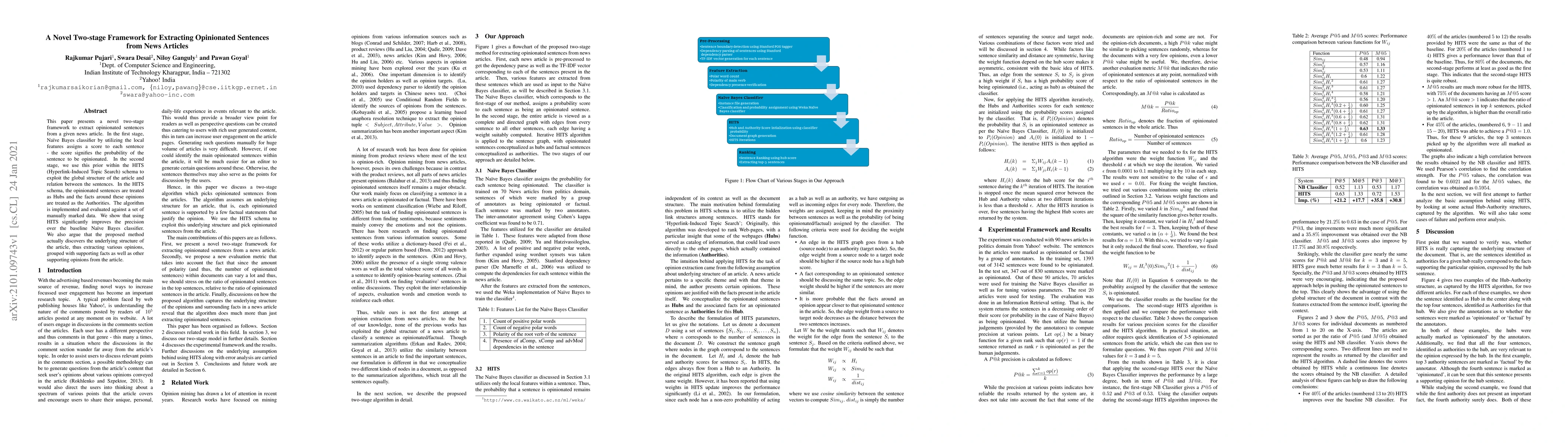 Thumbnail for A Novel Two-stage Framework for Extracting Opinionated Sentences from
  News Articles