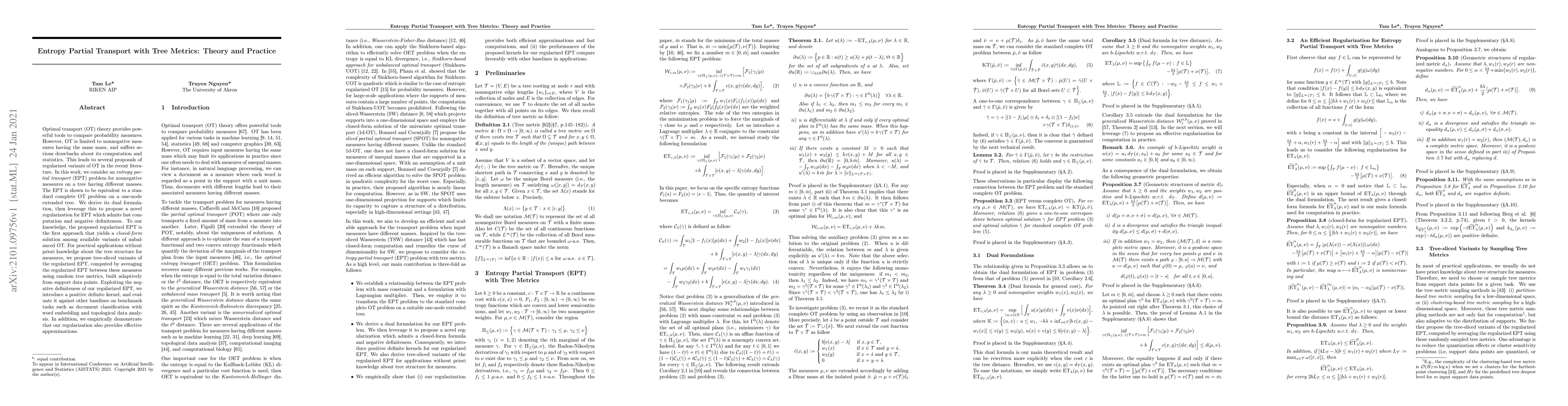 Thumbnail for Entropy Partial Transport with Tree Metrics: Theory and Practice