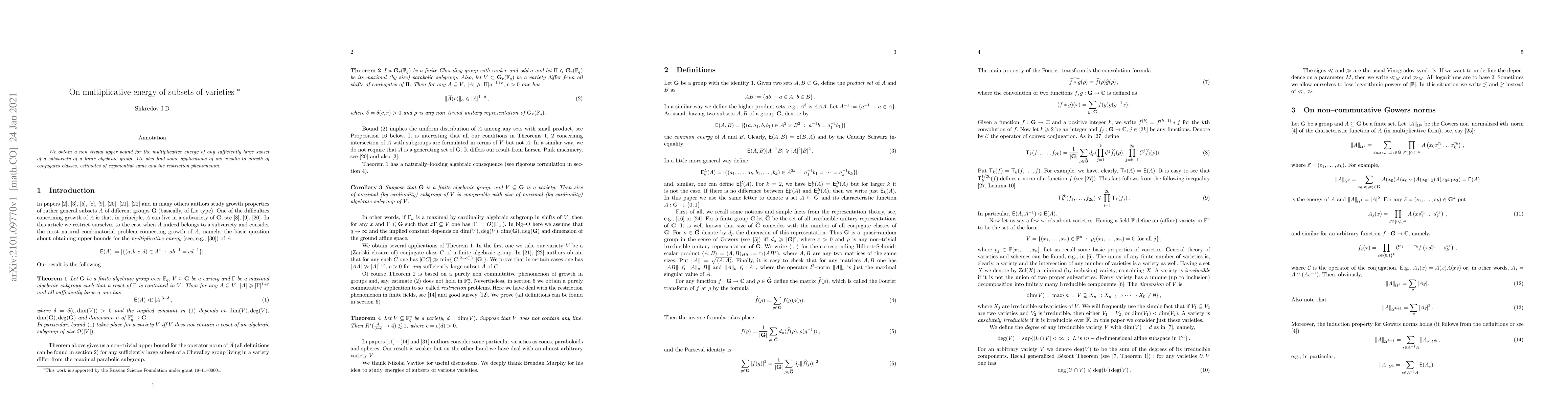 Thumbnail for On multiplicative energy of subsets of varieties