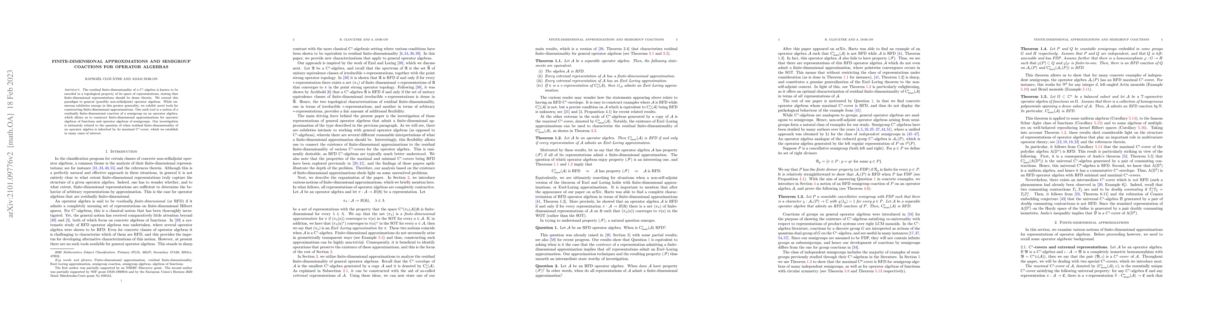 Thumbnail for Finite-dimensional approximations and semigroup coactions for operator
  algebras
