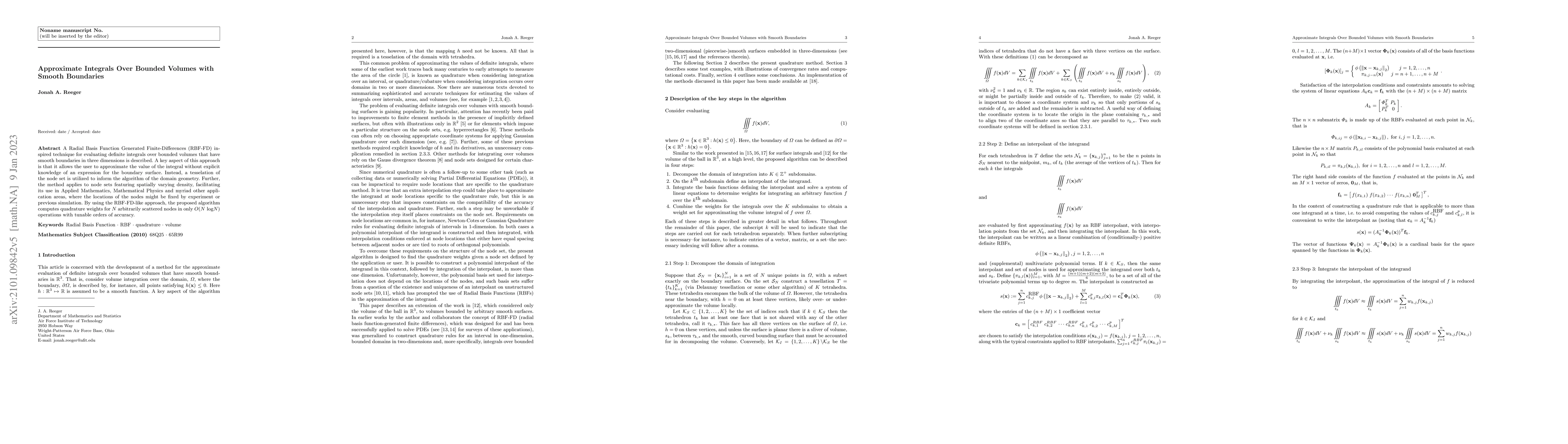 Thumbnail for Approximate Integrals Over Bounded Volumes with Smooth Boundaries