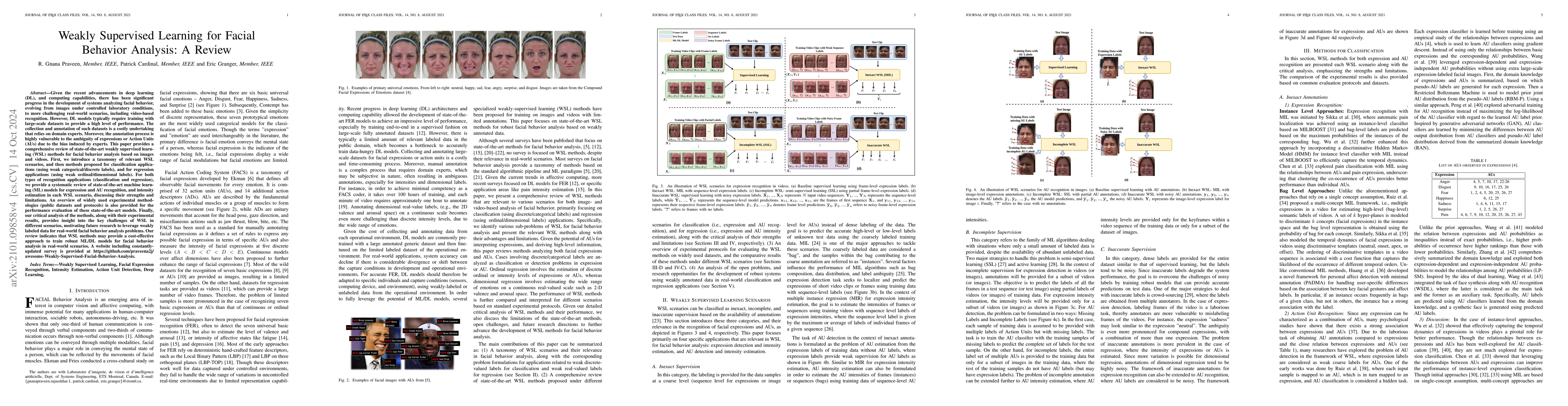 Thumbnail for Weakly Supervised Learning for Facial Behavior Analysis : A Review