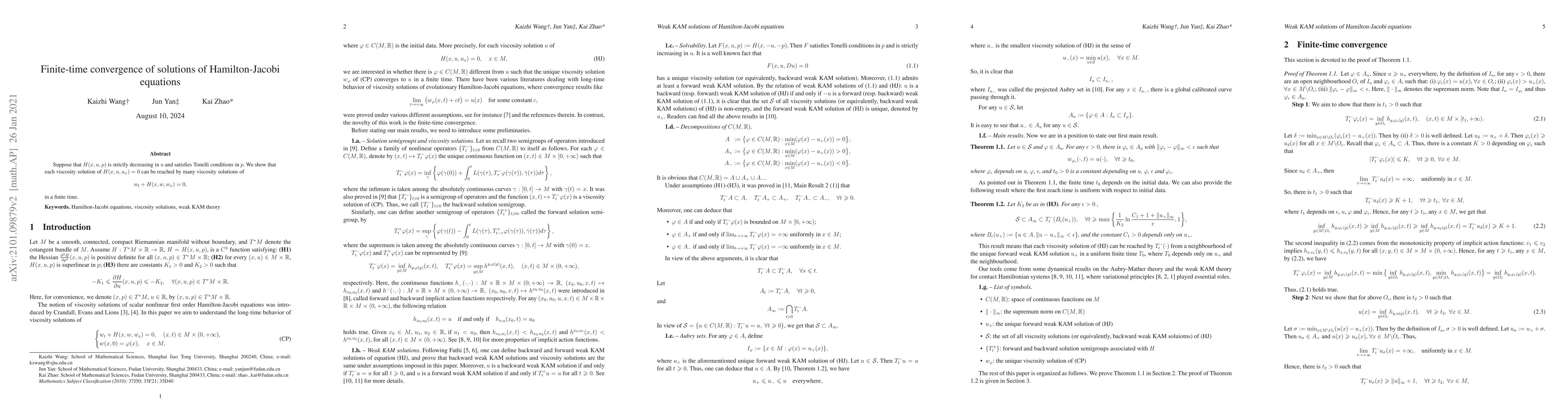 Thumbnail for Finite-time convergence of solutions of Hamilton-Jacobi equations