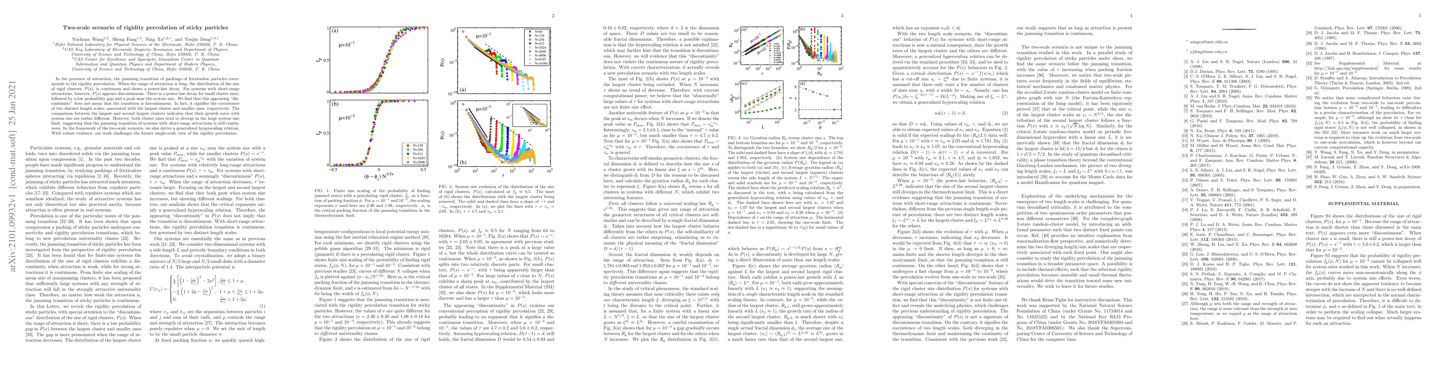 Thumbnail for Two-scale scenario of rigidity percolation of sticky particles