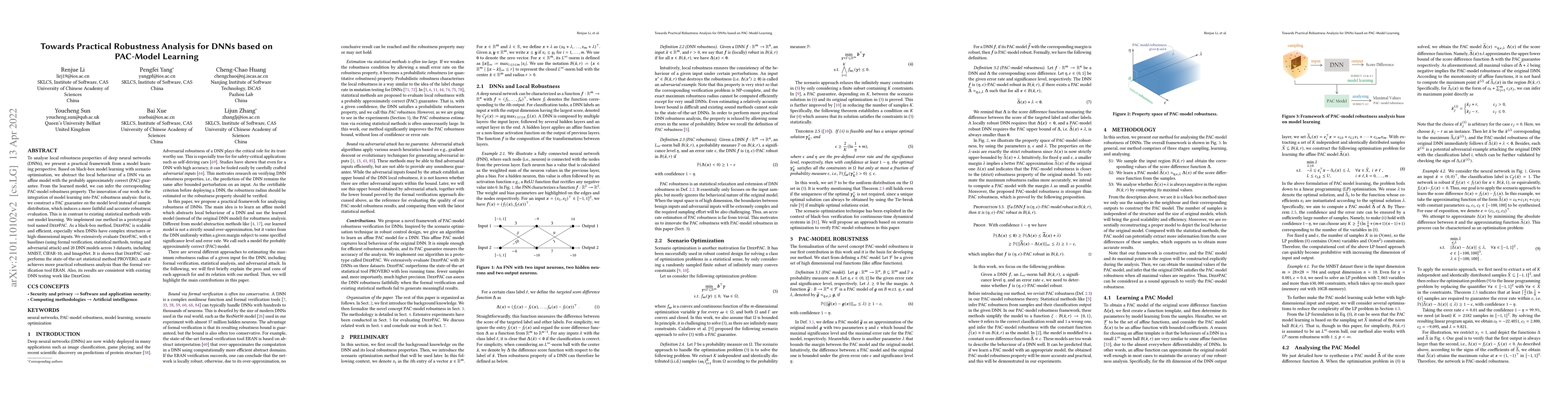 Thumbnail for Towards Practical Robustness Analysis for DNNs based on PAC-Model
  Learning