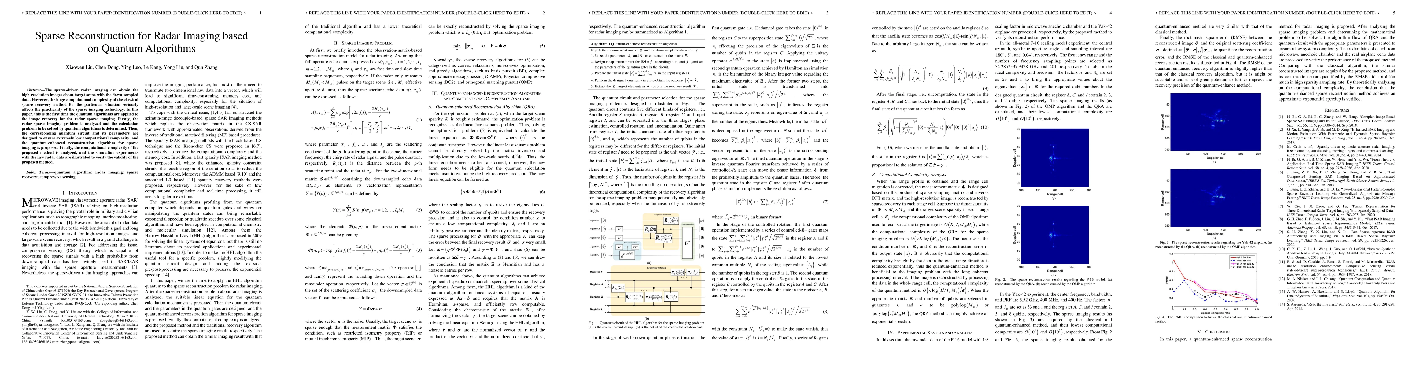 Thumbnail for Sparse Reconstruction for Radar Imaging based on Quantum Algorithms