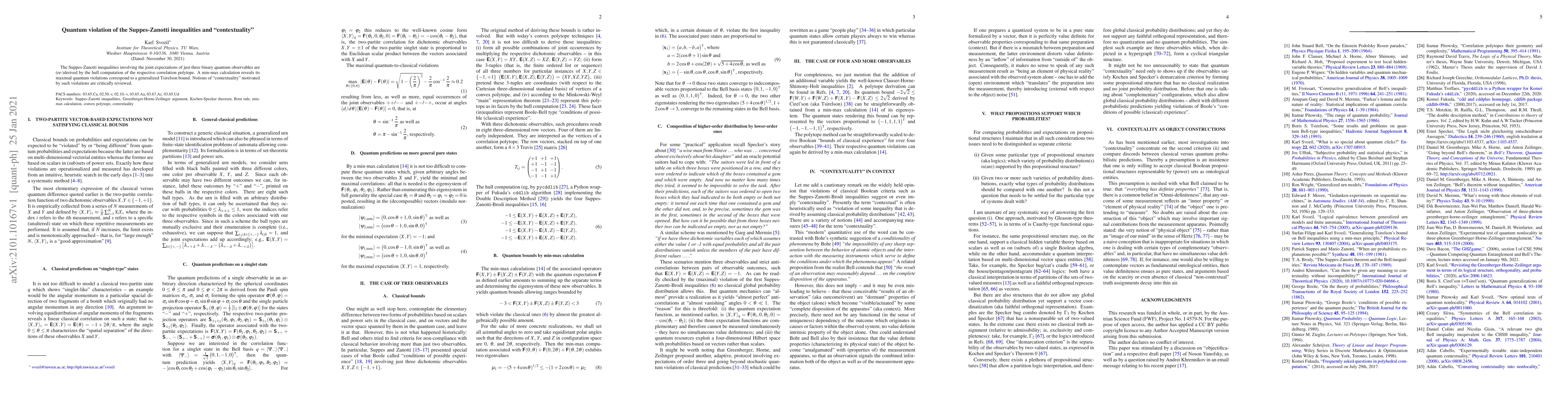 Thumbnail for Quantum violation of the Suppes-Zanotti inequalities and "contextuality"