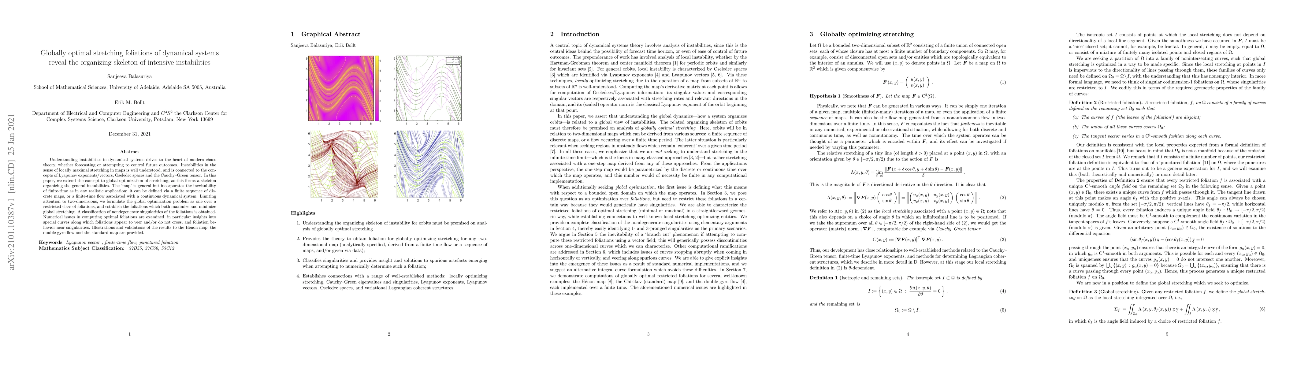 Thumbnail for Globally optimal stretching foliations of dynamical systems reveal the
  organizing skeleton of intensive instabilities