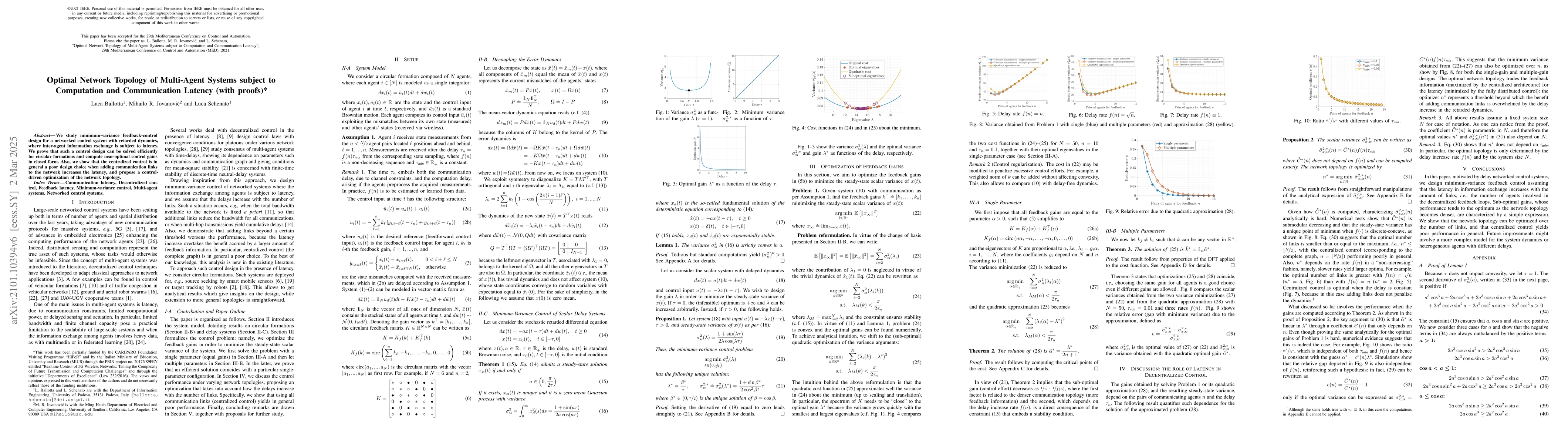 Thumbnail for Optimal Network Topology of Multi-Agent Systems subject to Computation
  and Communication Latency (with proofs)
