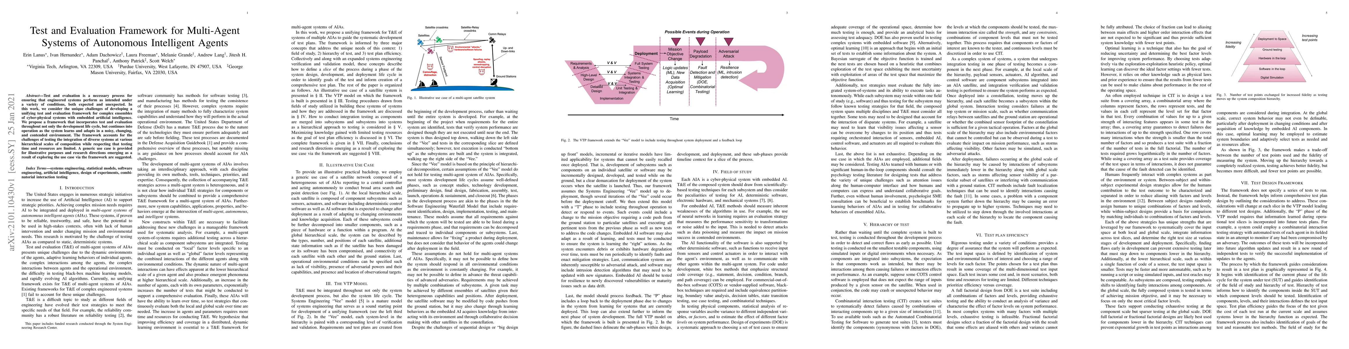 Thumbnail for Test and Evaluation Framework for Multi-Agent Systems of Autonomous
  Intelligent Agents