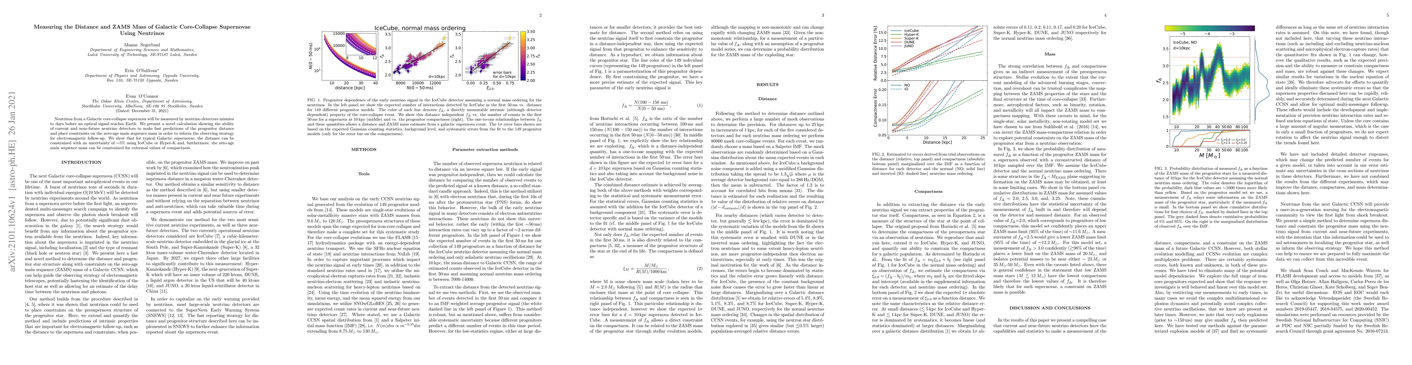 Thumbnail for Measuring the distance and mass of galactic core-collapse supernovae
  using neutrinos