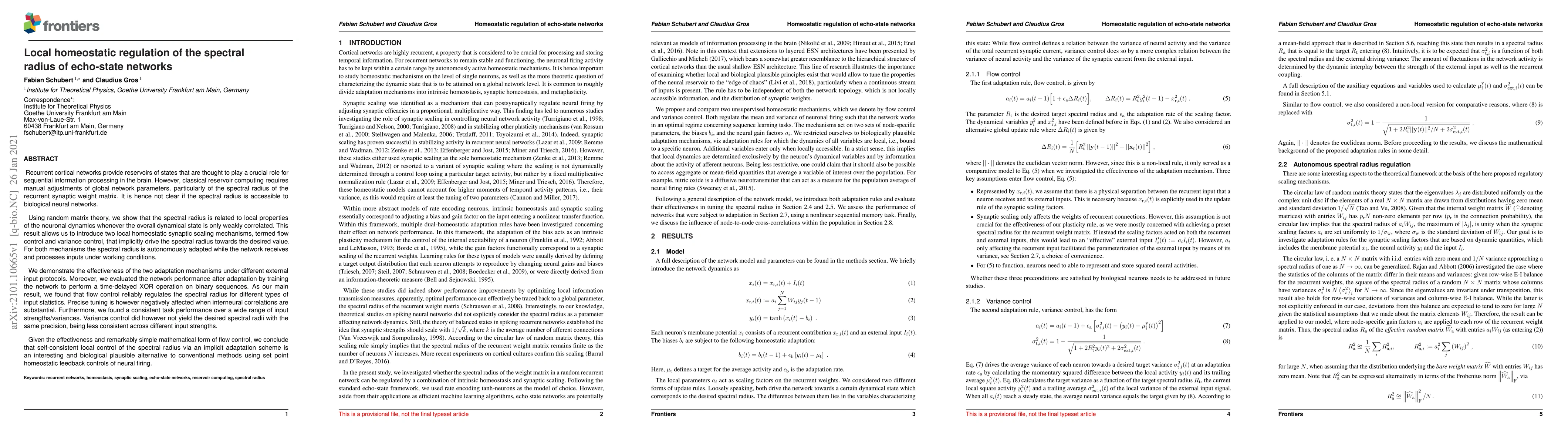 Thumbnail for Local homeostatic regulation of the spectral radius of echo-state
  networks