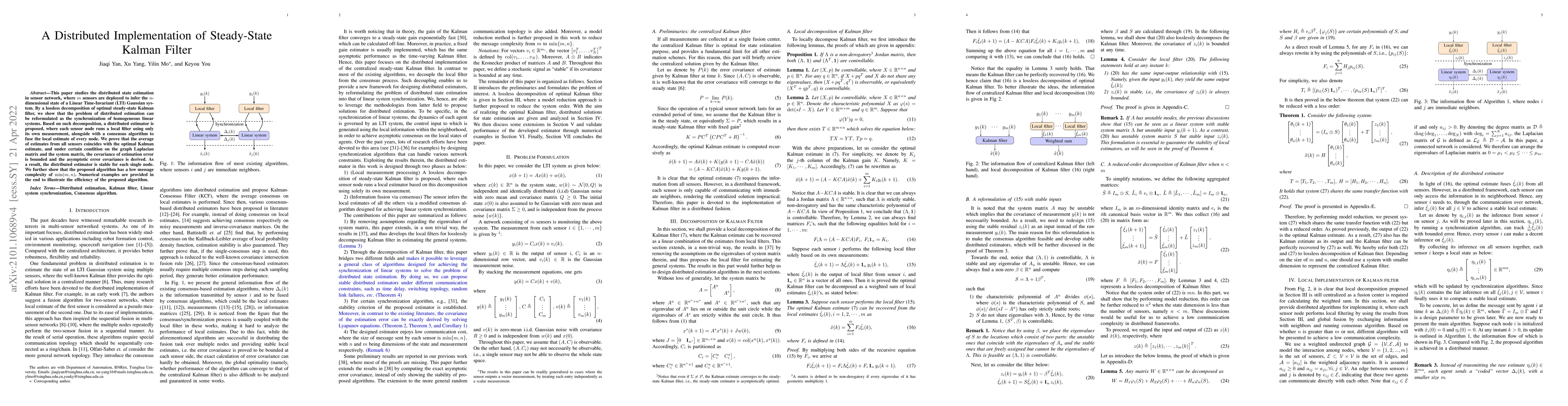 Thumbnail for A Distributed Implementation of Steady-State Kalman Filter