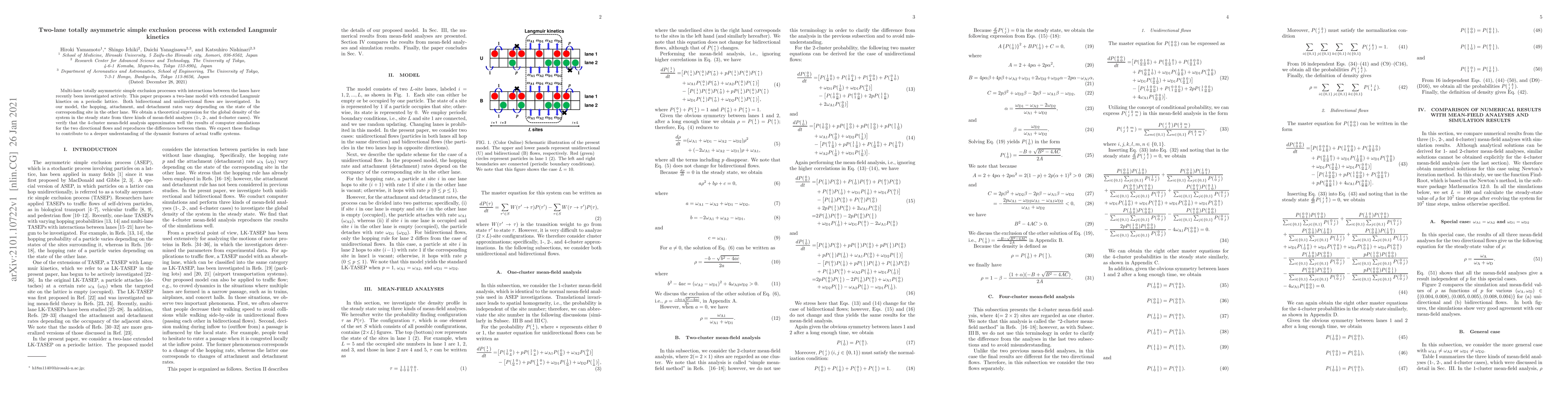 Thumbnail for Two-lane totally asymmetric simple exclusion process with extended
  Langmuir kinetics