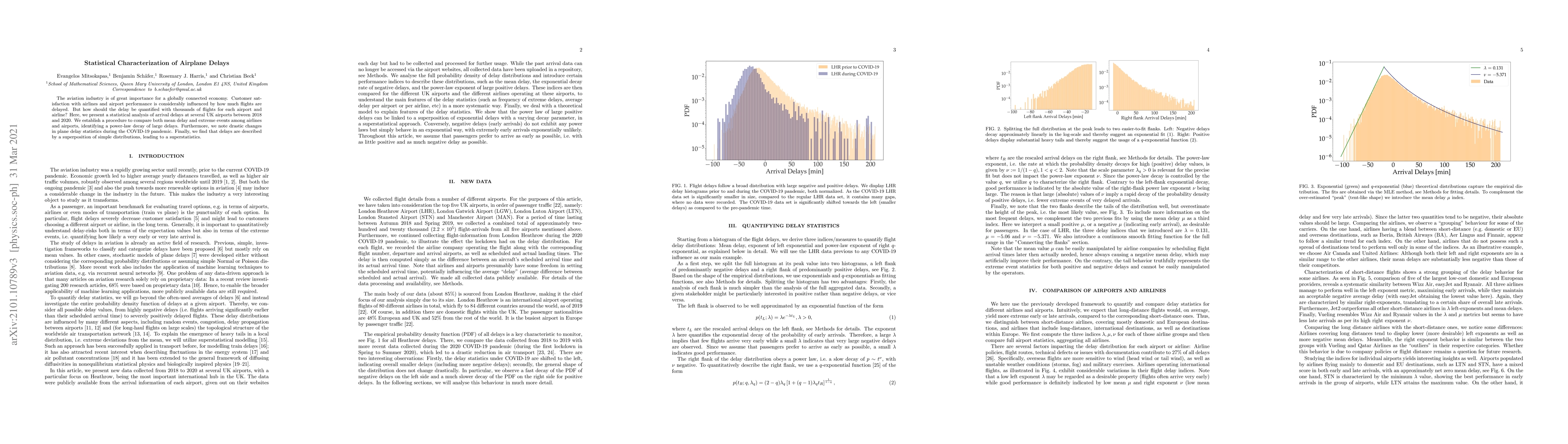 Thumbnail for Statistical Characterization of Airplane Delays