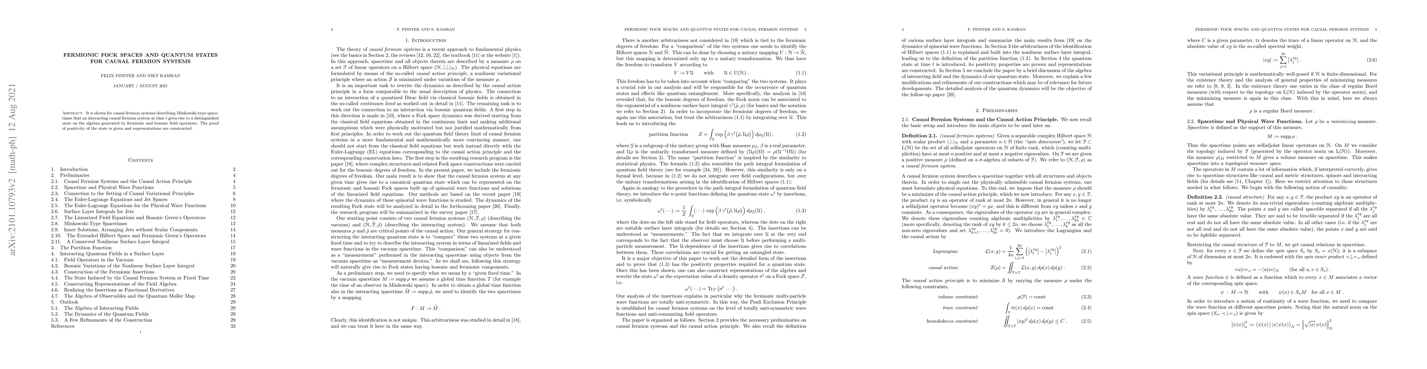 Thumbnail for Fermionic Fock Spaces and Quantum States for Causal Fermion Systems