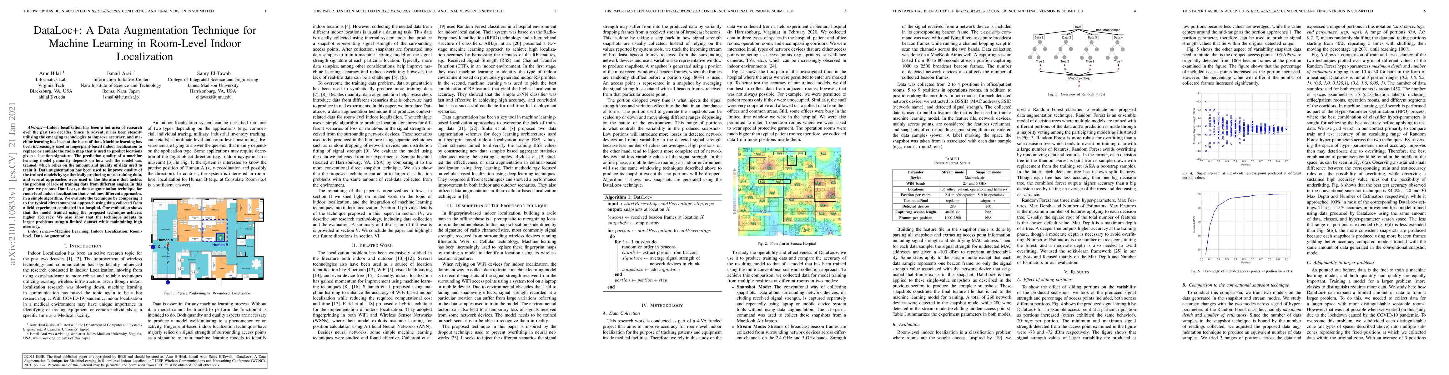 Thumbnail for DataLoc+: A Data Augmentation Technique for Machine Learning in
  Room-Level Indoor Localization