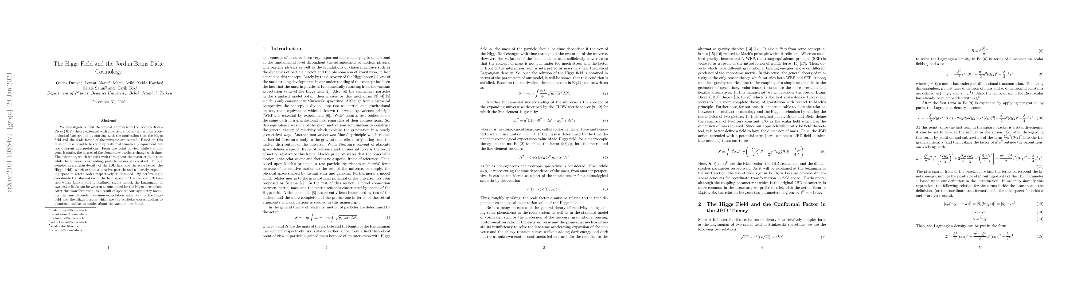 Thumbnail for The Higgs Field and the Jordan Brans Dicke Cosmology