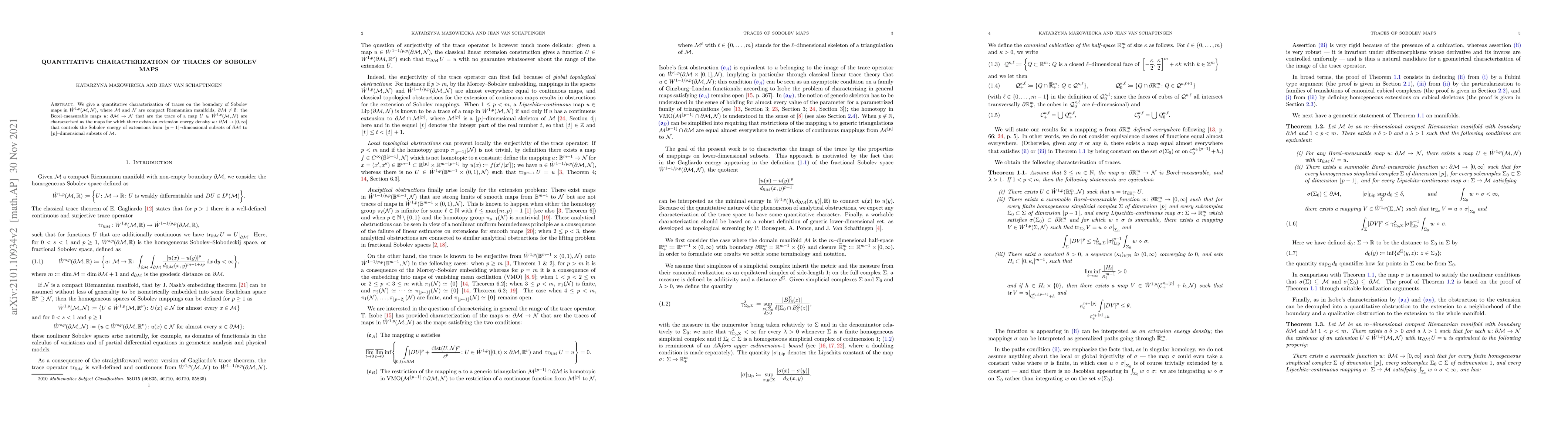 Thumbnail for Quantitative characterization of traces of Sobolev maps